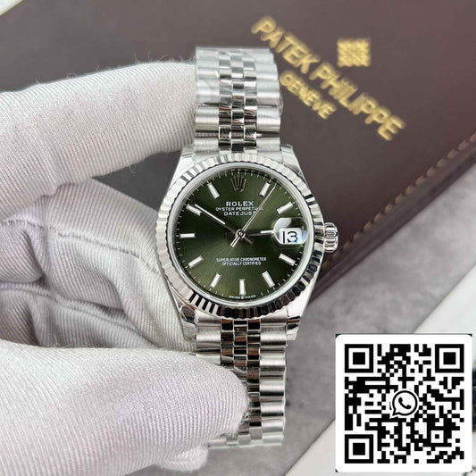 Replik Rolex Datejust 31 278274-0018 EW Factory 31 mm olivgrünes Zifferblatt