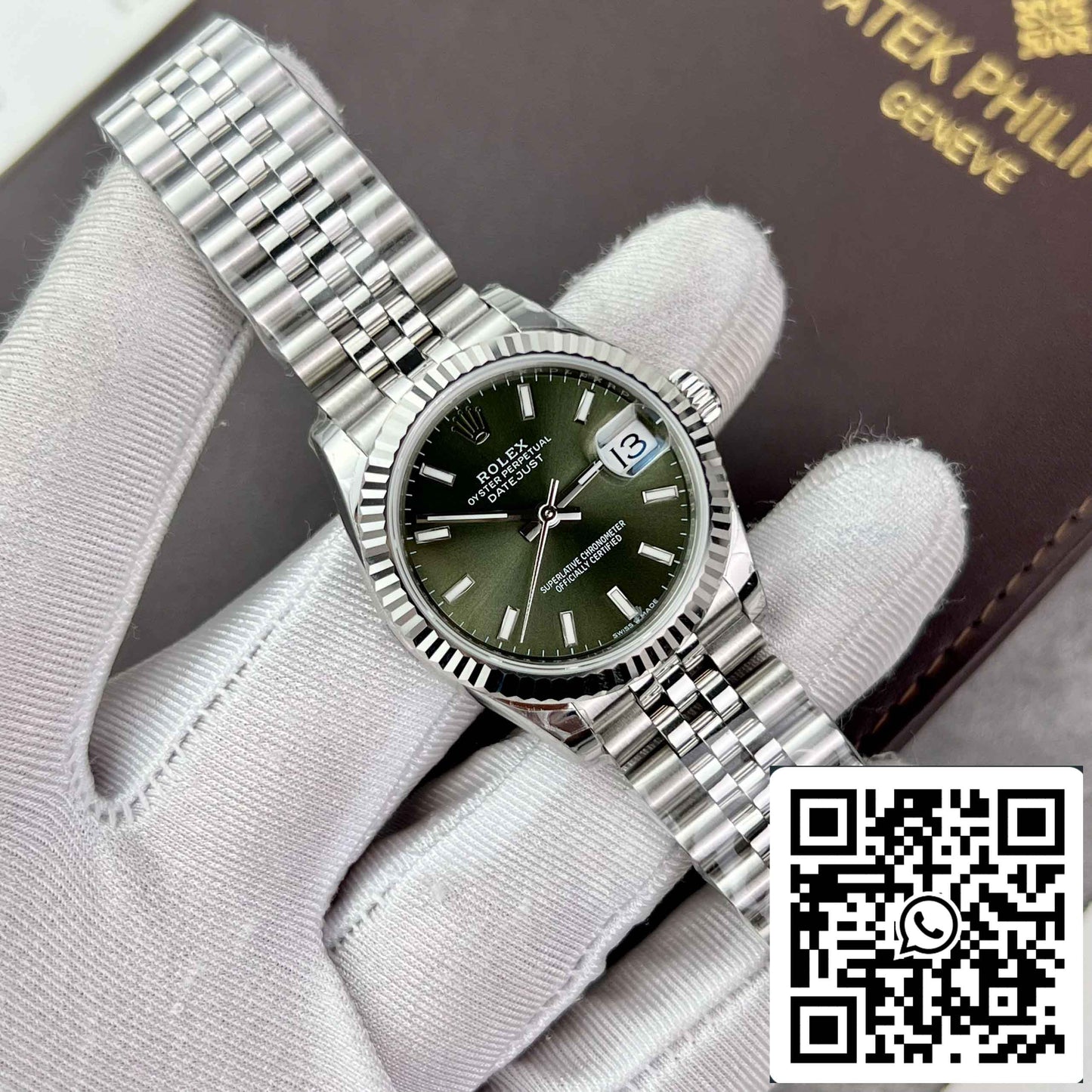 Replica Rolex Datejust 31 278274-0018 EW Factory 31mm quadrante verde oliva