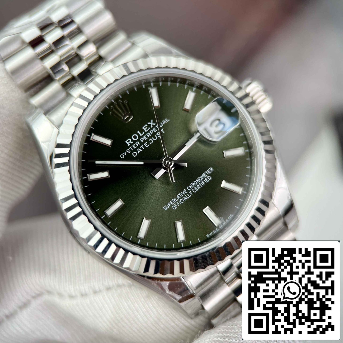 Replica Rolex Datejust 31 278274-0018 EW Factory 31mm quadrante verde oliva