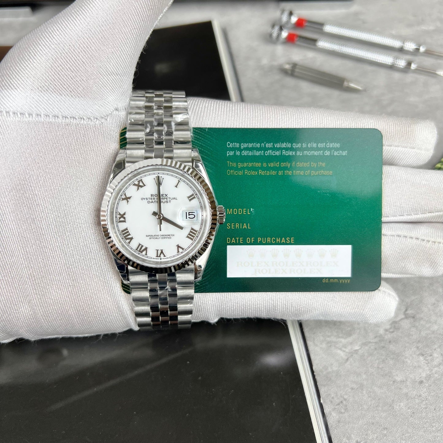 Réplica Rolex Datejust M126234-0025 36MM 1:1 Melhor Edição VS Fábrica de Aço Inoxidável