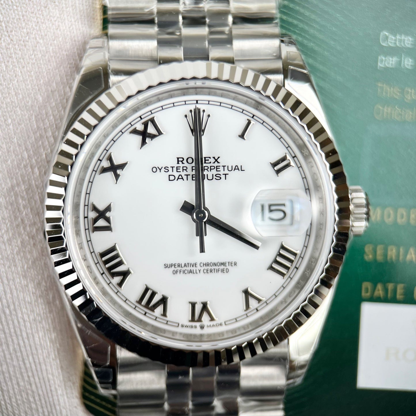 Réplica Rolex Datejust M126234-0025 36MM 1:1 Melhor Edição VS Fábrica de Aço Inoxidável