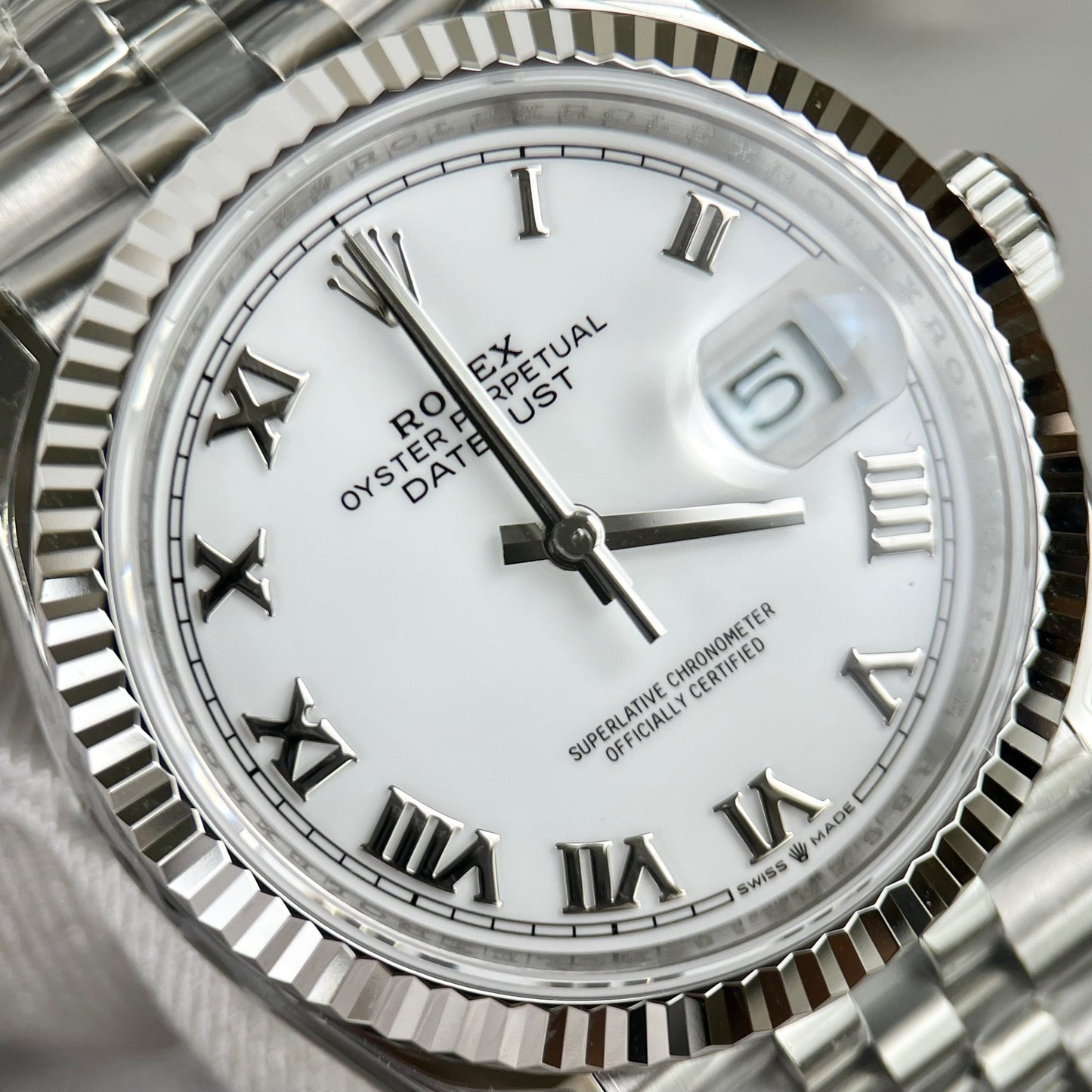 Réplica Rolex Datejust M126234-0025 36MM 1:1 Melhor Edição VS Fábrica de Aço Inoxidável