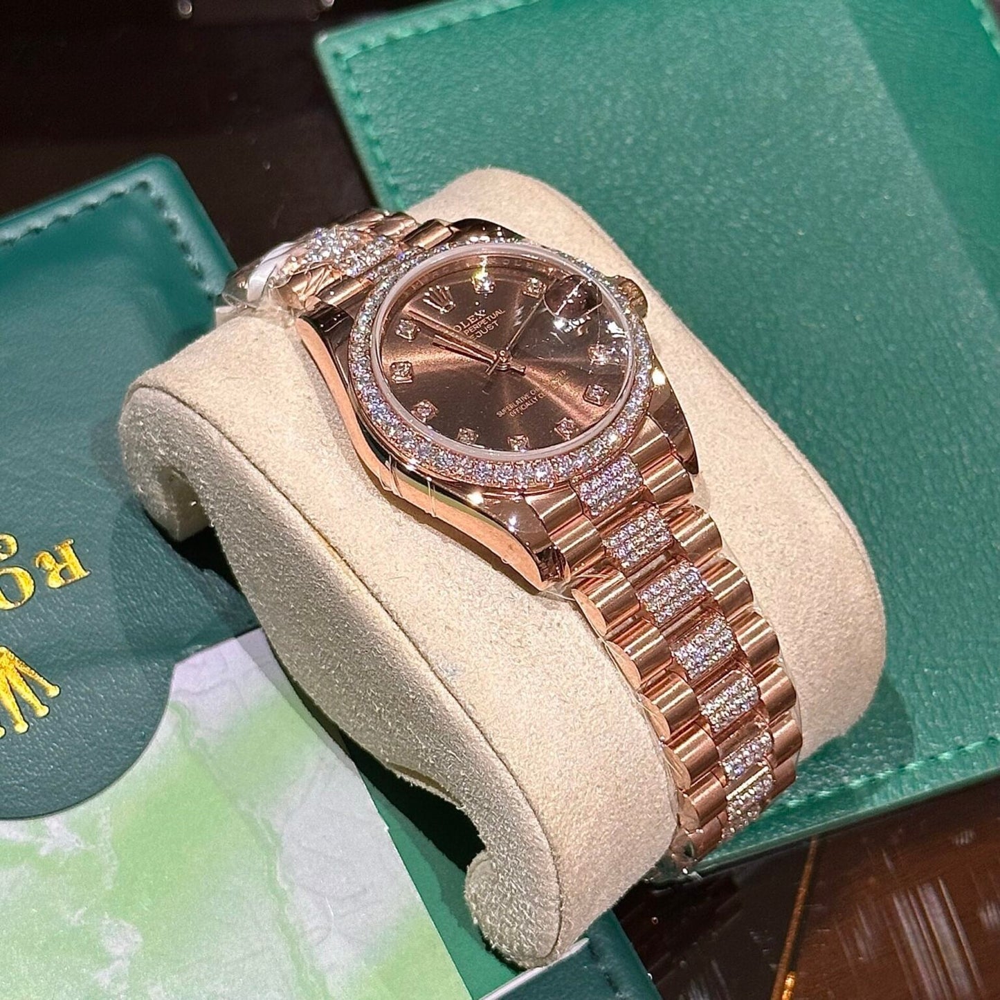 Rolex Datejust 31 278275 enveloppée d'or rose 18 carats et de diamants 1:1 meilleure édition