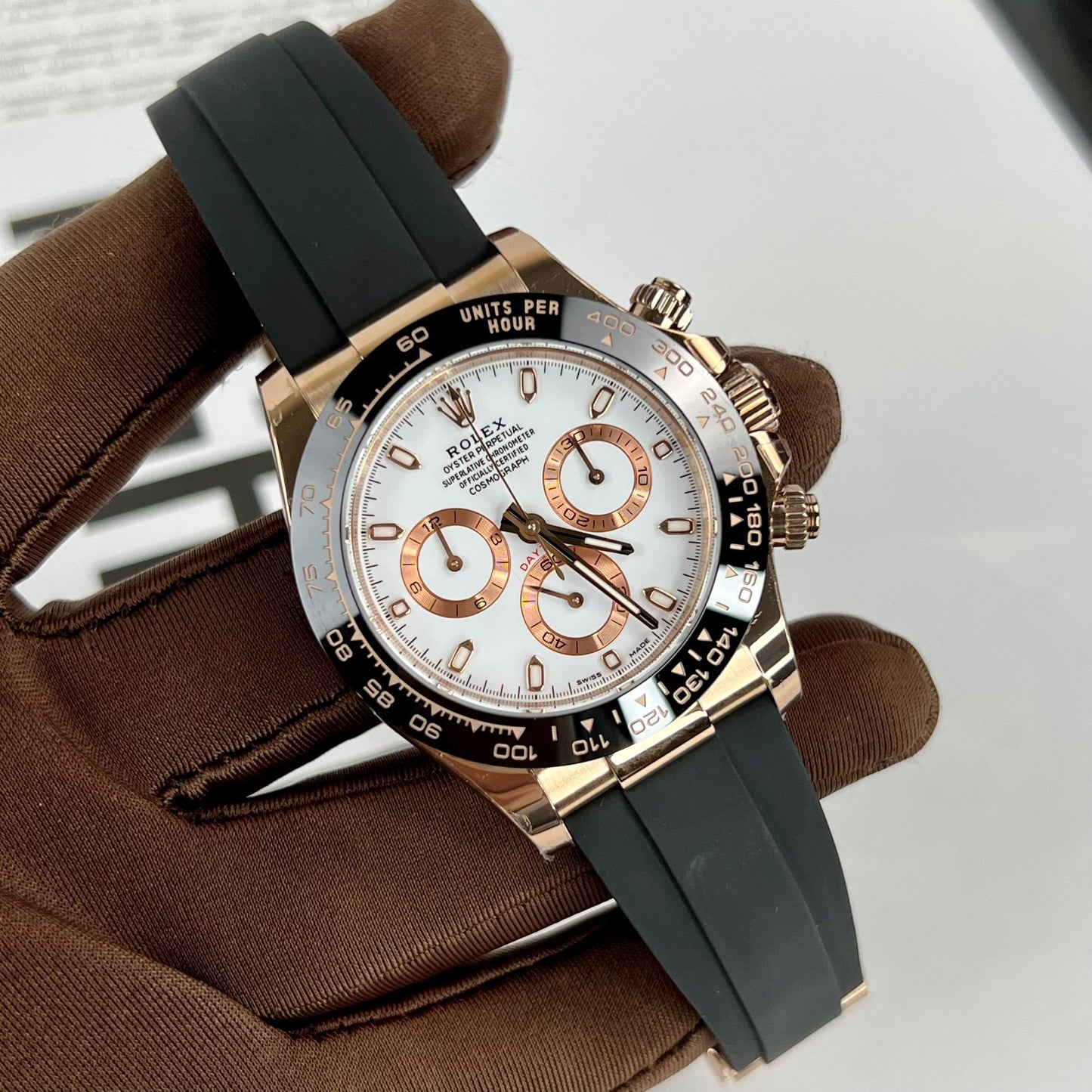 Rolex Daytona M116505-0010 1:1 Meilleure édition BT Factory Bracelet en caoutchouc or rose