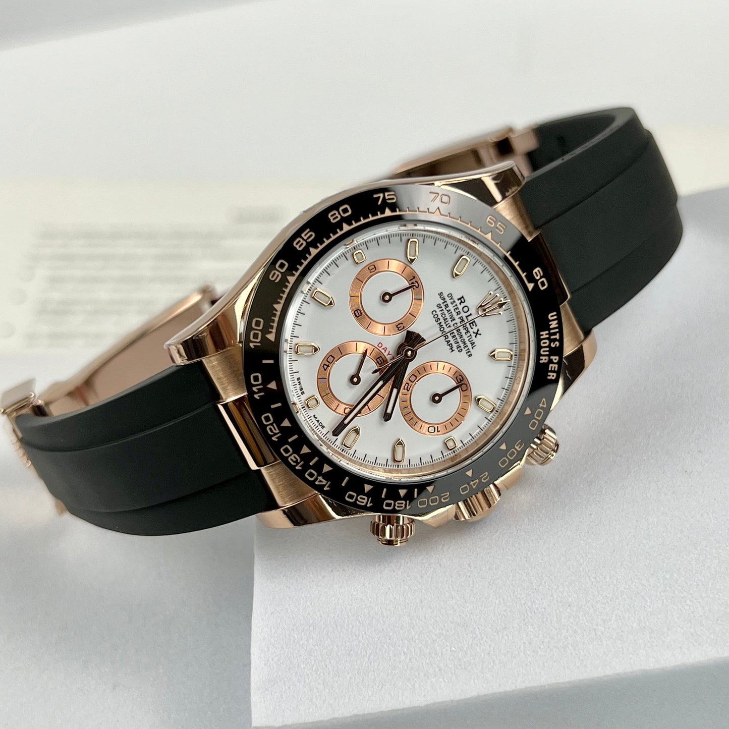 Rolex Daytona M116505-0010 1:1 Meilleure édition BT Factory Bracelet en caoutchouc or rose