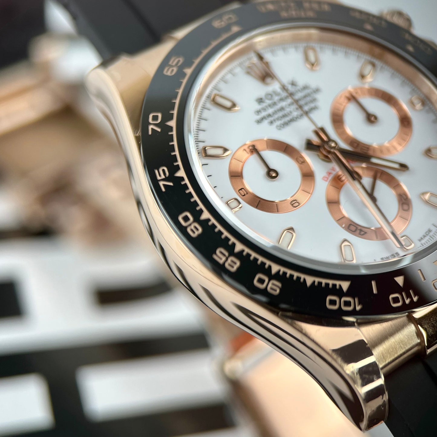 Rolex Daytona M116505-0010 1:1 Meilleure édition BT Factory Bracelet en caoutchouc or rose