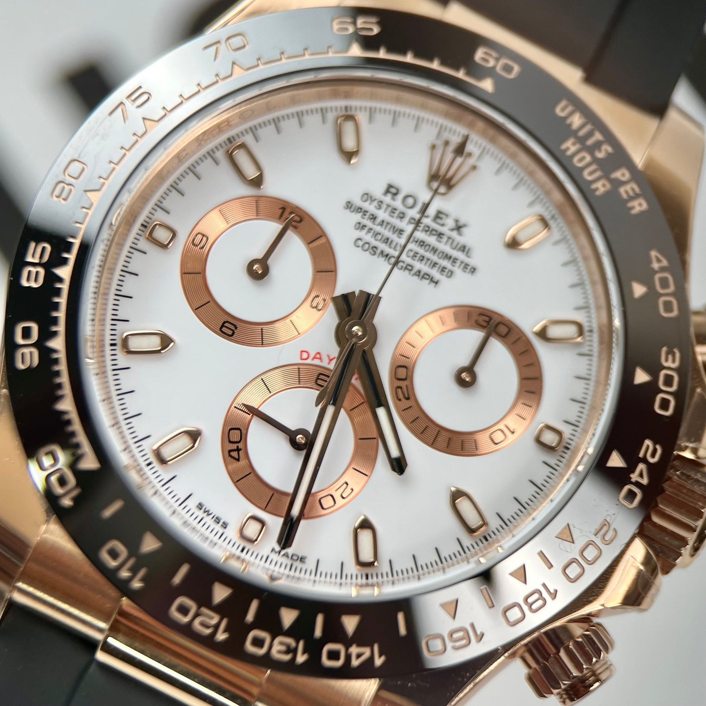 Rolex Daytona M116505-0010 1:1 Meilleure édition BT Factory Bracelet en caoutchouc or rose