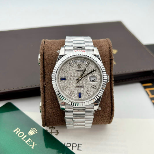 Rolex Day Date 40 228349RBR Pave Diamonds Dial 1:1 Best Edition GM Factory V2 Counterweight version