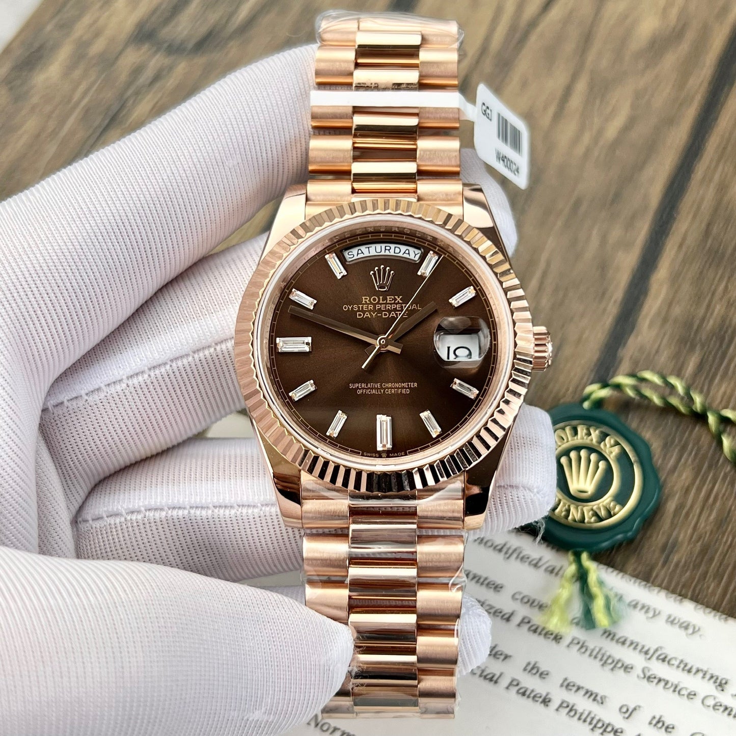 Rolex Day Date M228235-0003 Placcato in oro 18 carati 1:1 Best Edition GM Factory V3 Quadrante color cioccolato Versione con contrappeso