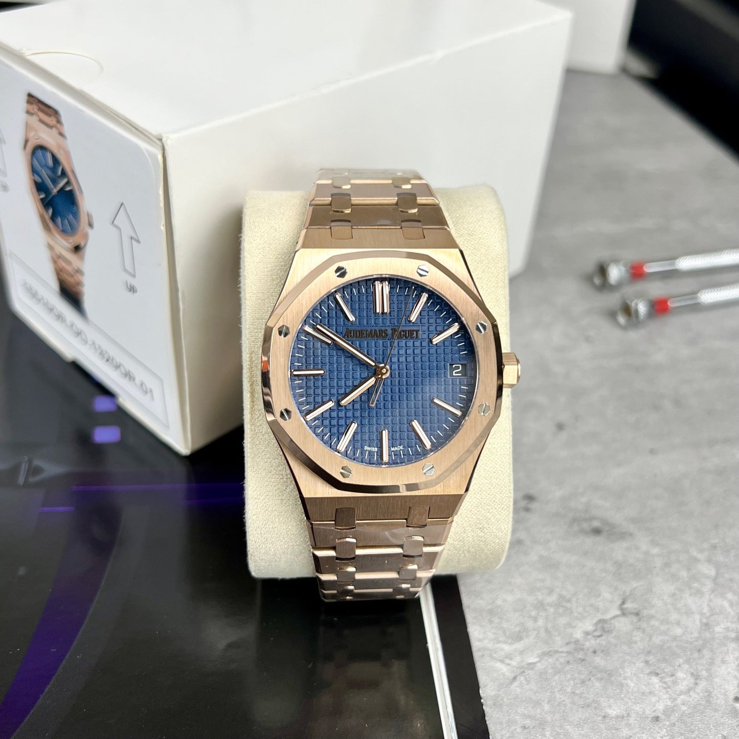 Audemars Piguet Royal Oak 15510 1:1 Meilleure édition APS Factory Blue Dial or rose