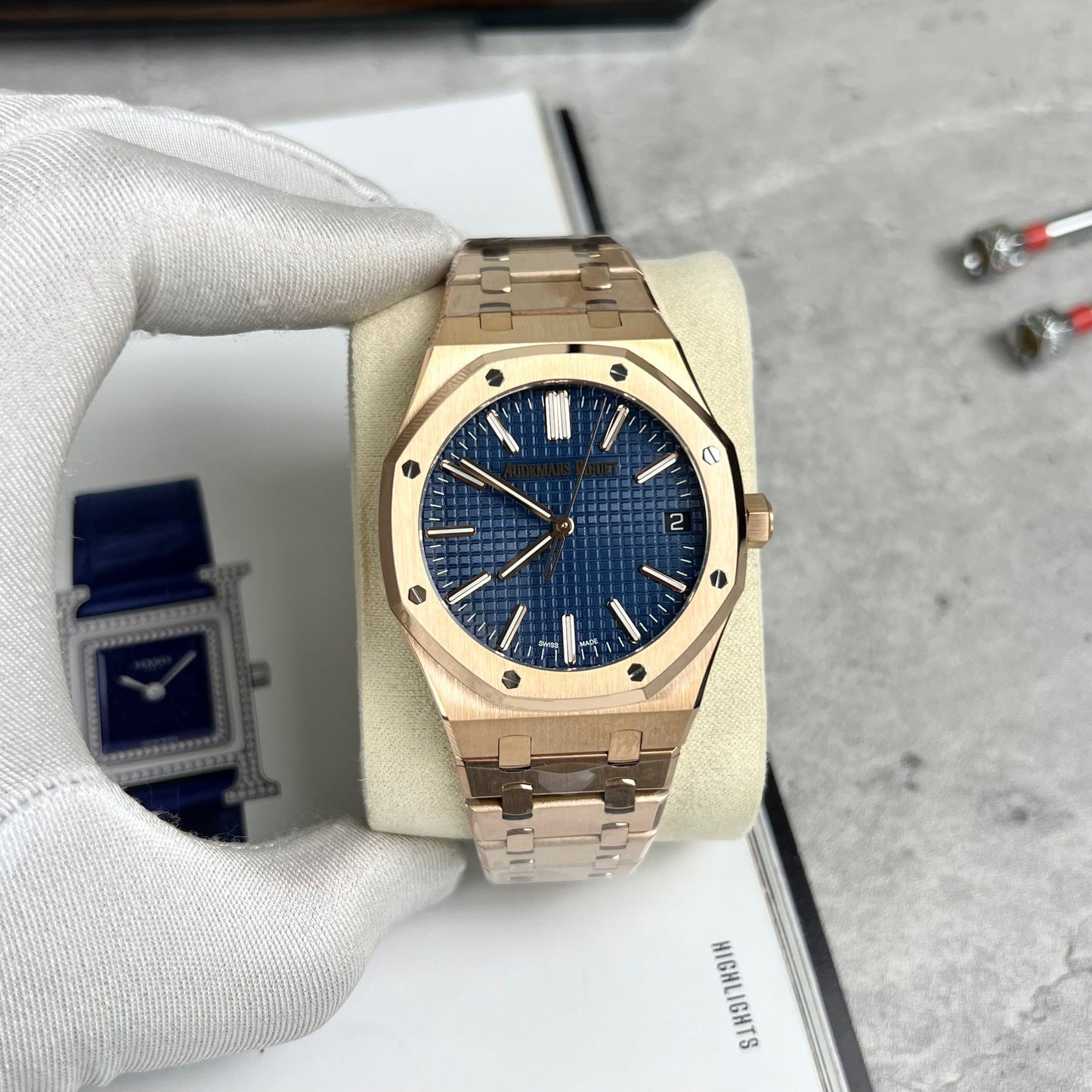 Audemars Piguet Royal Oak 15510 1:1 Meilleure édition APS Factory Blue Dial or rose