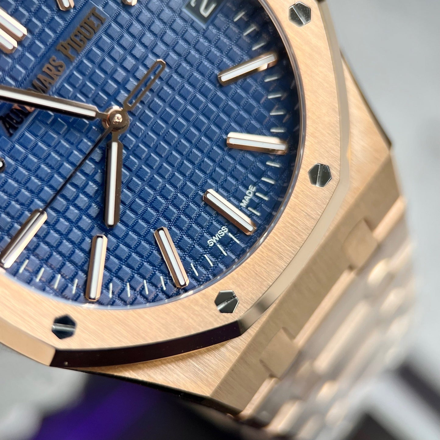 Audemars Piguet Royal Oak 15510 1:1 Meilleure édition APS Factory Blue Dial or rose