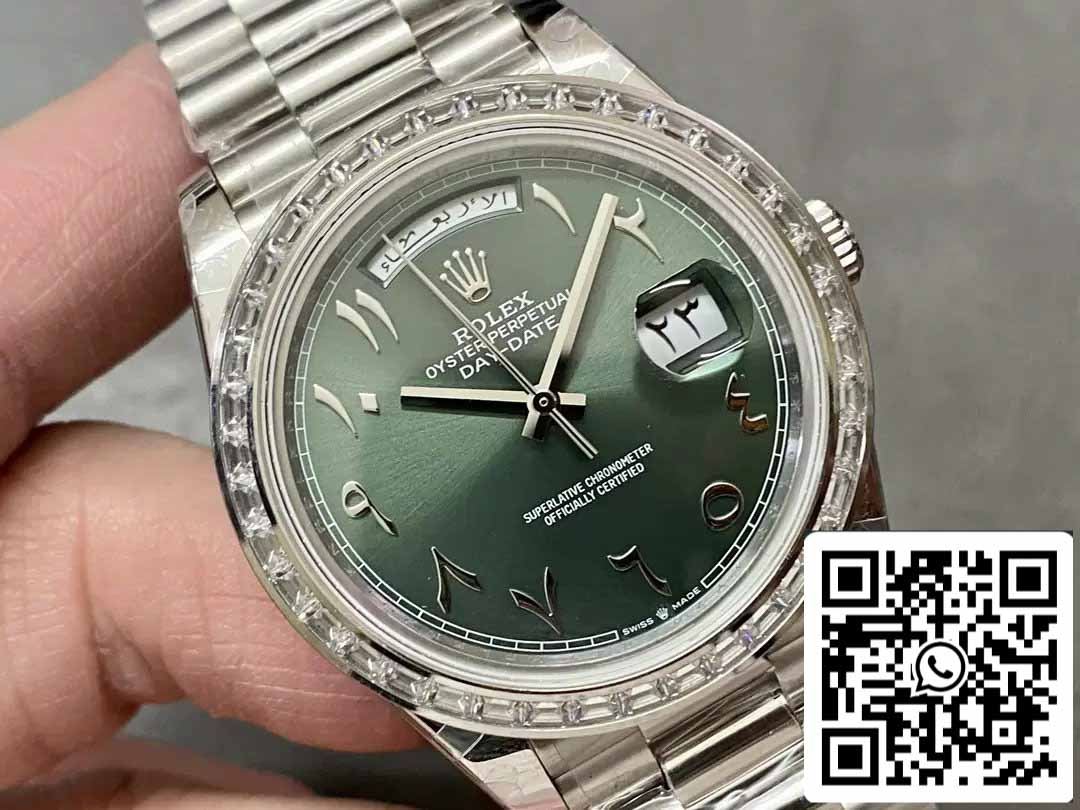 Rolex Day Date 40 M228236 Cadran vert arabe 1: 1 Meilleure édition GM Factory V3 Version à contrepoids