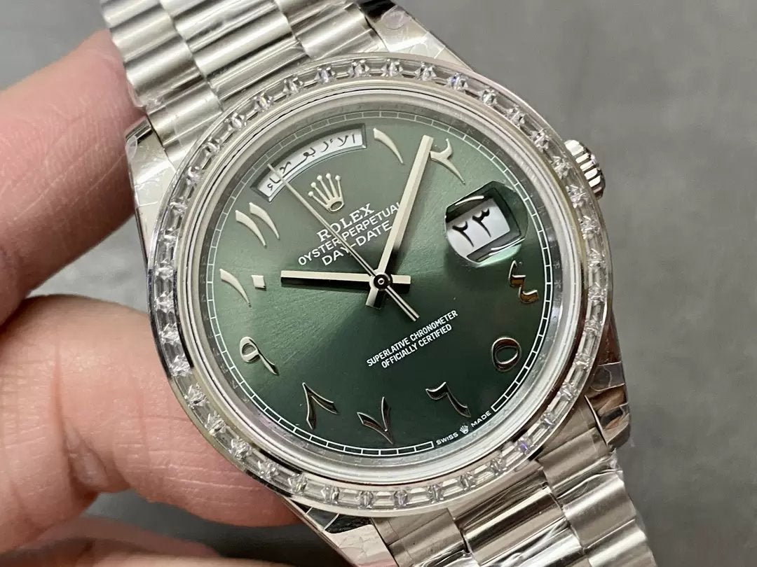 Rolex Day Date 40 M228236 Cadran vert arabe 1: 1 Meilleure édition GM Factory V3 Version à contrepoids