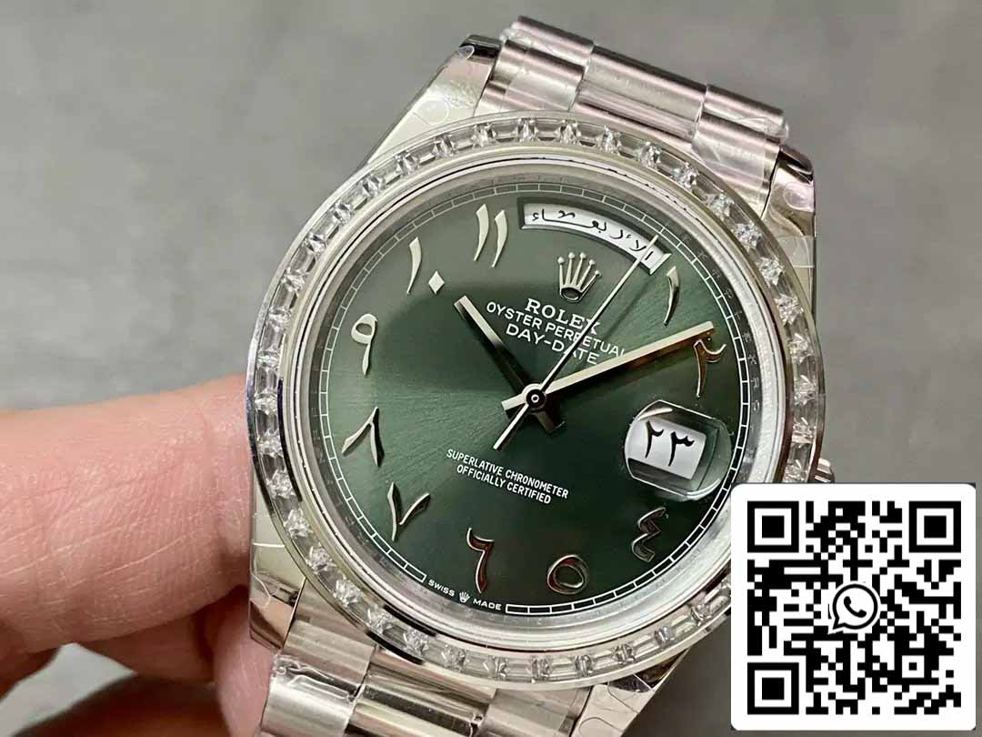 Rolex Day Date 40 M228236 Cadran vert arabe 1: 1 Meilleure édition GM Factory V3 Version à contrepoids