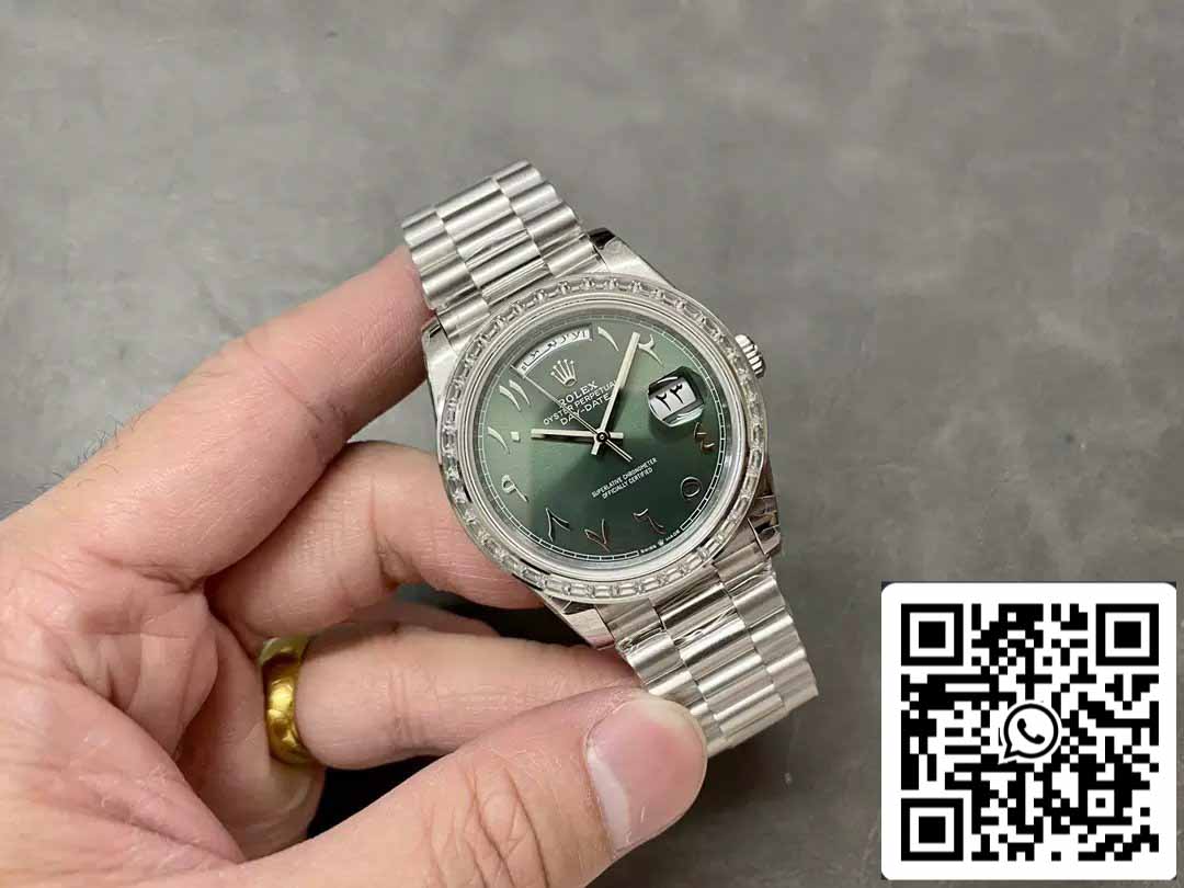 Rolex Day Date 40 M228236 Cadran vert arabe 1: 1 Meilleure édition GM Factory V3 Version à contrepoids