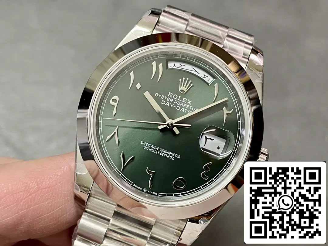 Rolex Day Date 40 M228206-0048 Cadran vert arabe 1: 1 Meilleure édition GM Factory V3 Version contrepoids