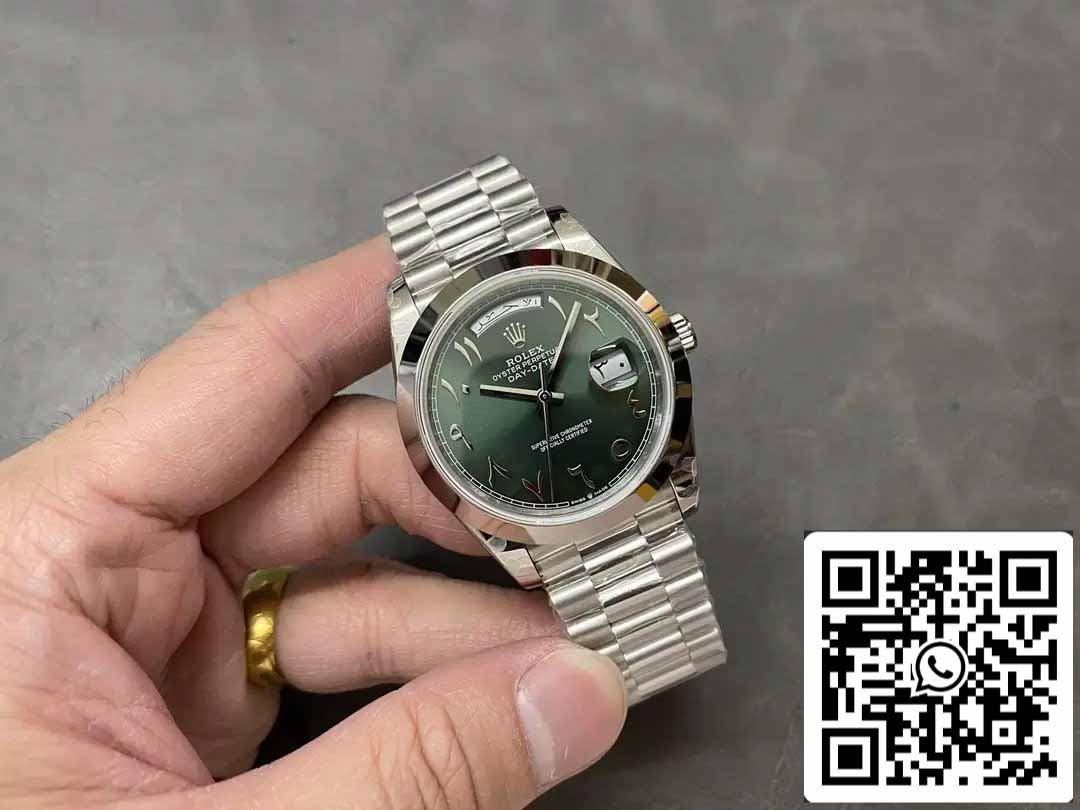 Rolex Day Date 40 M228206-0048 Cadran vert arabe 1: 1 Meilleure édition GM Factory V3 Version contrepoids