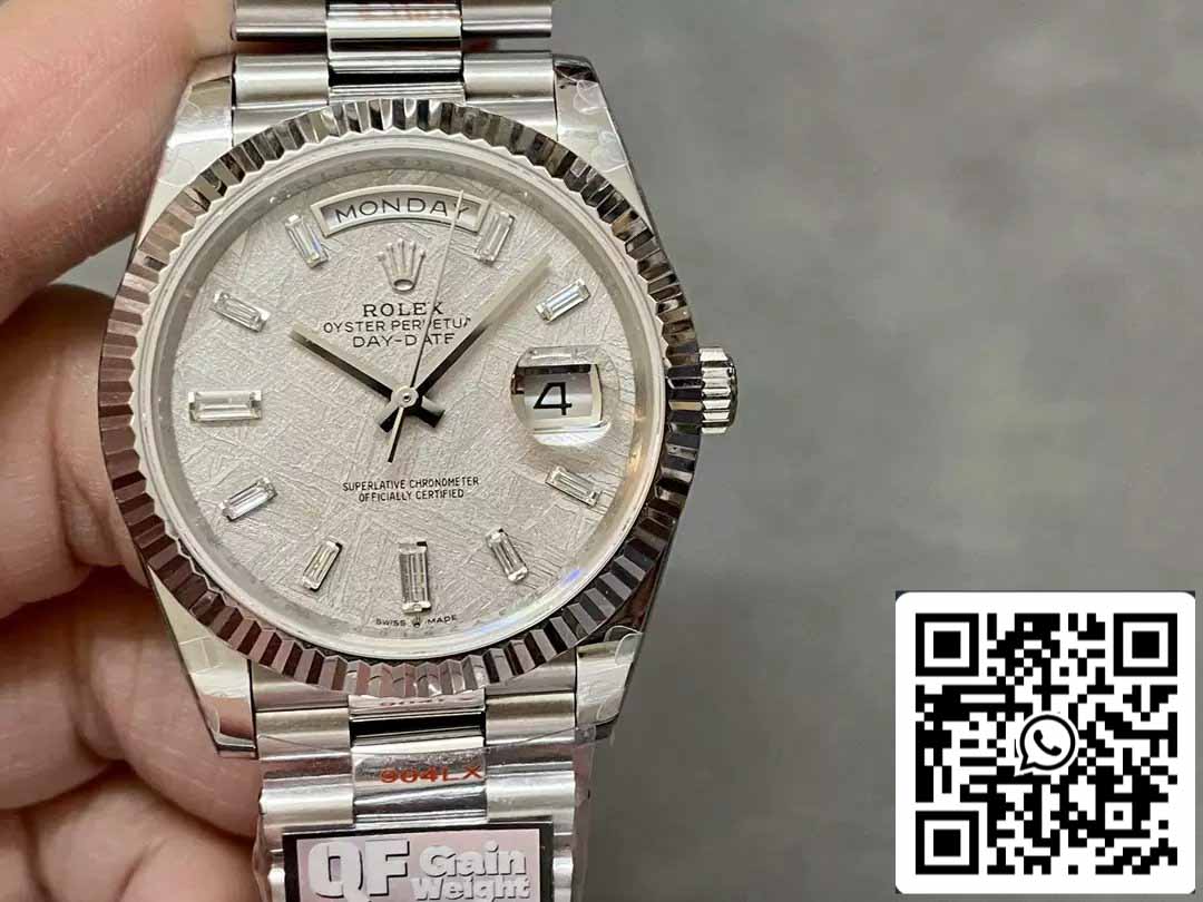 Rolex Day Date 40 M228236-0011 Cadran diamant météorite 1: 1 Meilleure édition QF Factory 183 grammes