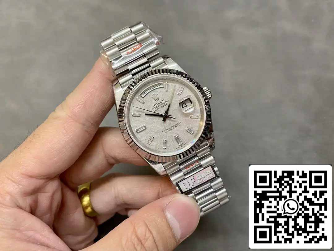 Rolex Day Date 40 M228236-0011 Cadran diamant météorite 1: 1 Meilleure édition QF Factory 183 grammes