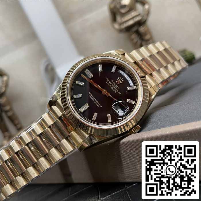 Rolex Day Date 40 M228238 -0004 Cadran diamant noir 1: 1 Meilleure édition GM Factory V3 Version contrepoids