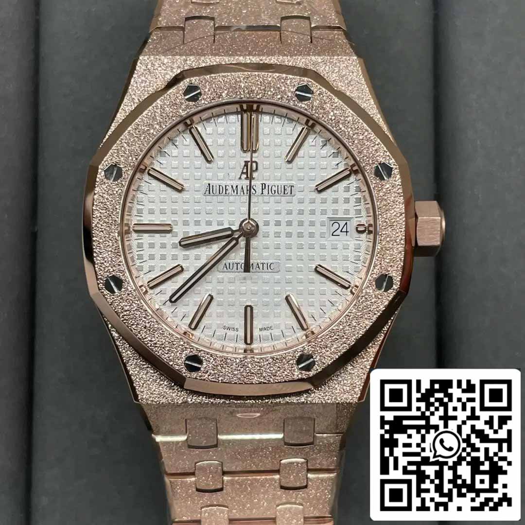 Audemars Piguet 15454OR.GG.1259OR.01 Frost Gold 1:1 best edition APS Factory White dial Rose gold