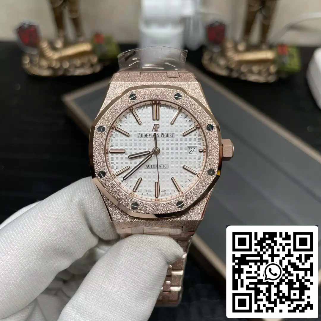 Audemars Piguet 15454OR.GG.1259OR.01 Frost Gold 1:1 best edition APS Factory White dial Rose gold