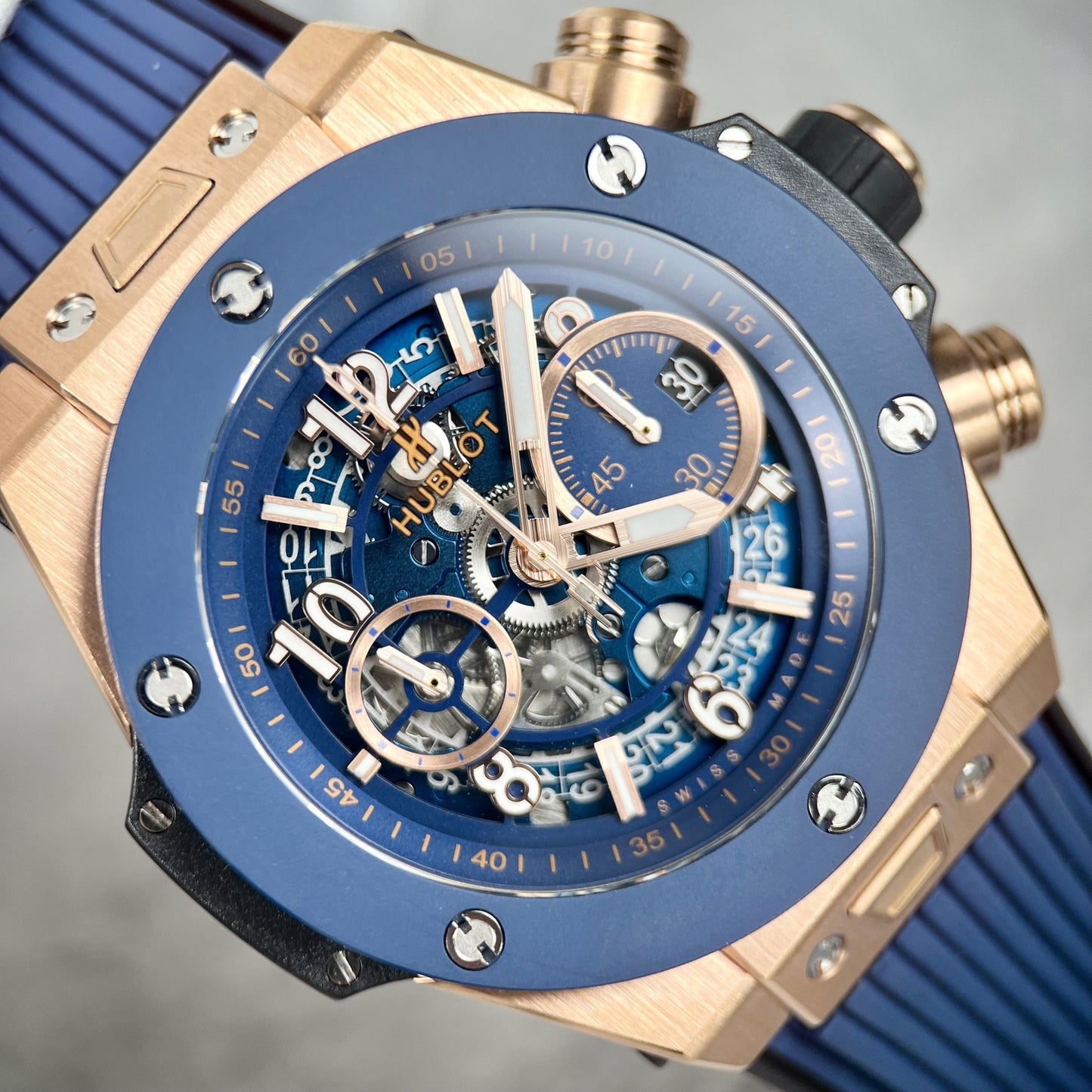 Hublot Big Bang Unico 421.OL.5180.RX 44 mm 1:1 Meilleure édition BBF Factory Bracelet bleu 