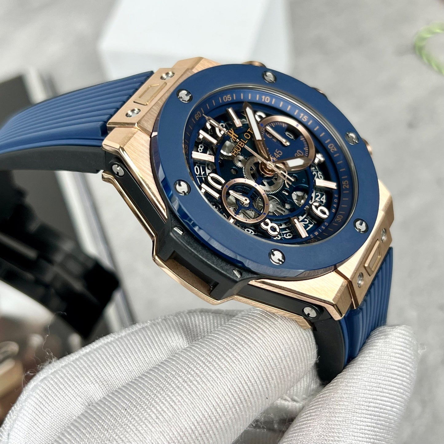 Hublot Big Bang Unico 421.OL.5180.RX 44 mm 1:1 Meilleure édition BBF Factory Bracelet bleu 