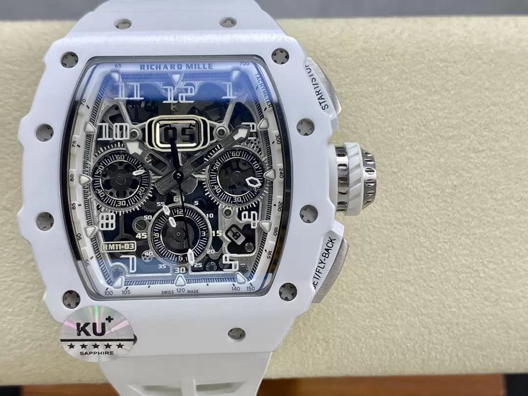 Richard Mille RM11-03 Meilleure édition KU+ Factory [KV - V5] Version Carbone Blanc 