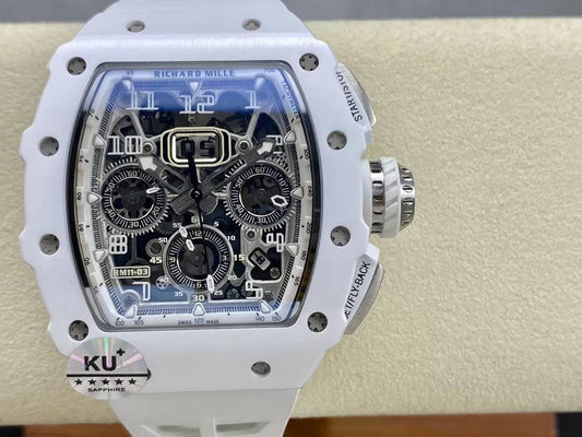 Richard Mille RM11-03 Mejor Edición KU+ Factory [KV - V5] Versión Carbono Blanco 