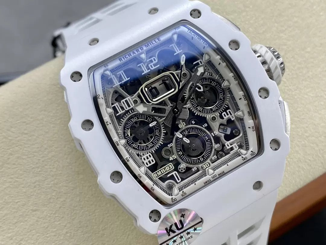 Richard Mille RM11-03 Meilleure édition KU+ Factory [KV - V5] Version Carbone Blanc 