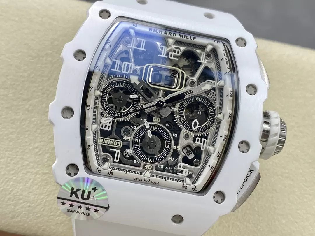 Richard Mille RM11-03 Meilleure édition KU+ Factory [KV - V5] Version Carbone Blanc 