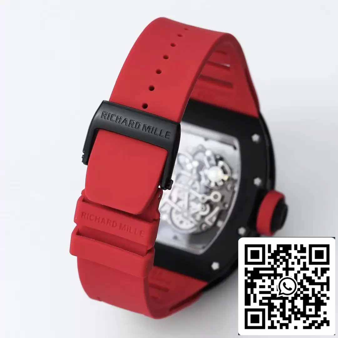 BBR Factory [V3] RICHARD MILLE  RM055 RM-055 Black Ceramic Case Red Rubber Strap