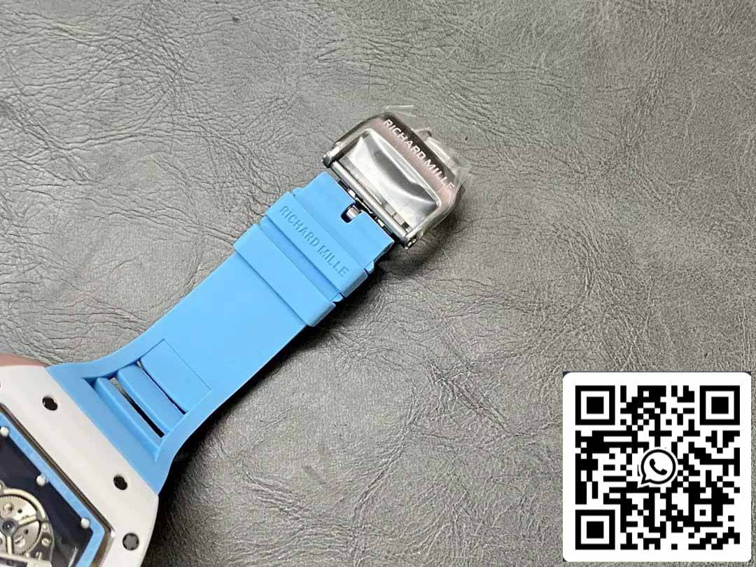 RICHARD MILLE RM055 Boîtier en céramique 1:1 Meilleure édition BBR Factory [V3] Bracelet en caoutchouc bleu 