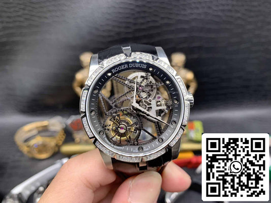 Roger Dubuis Excalibur RDDBEX0393 Silver Case 1:1 Best Edition BBR Factory V3 Tourbillon Skeleton Dial