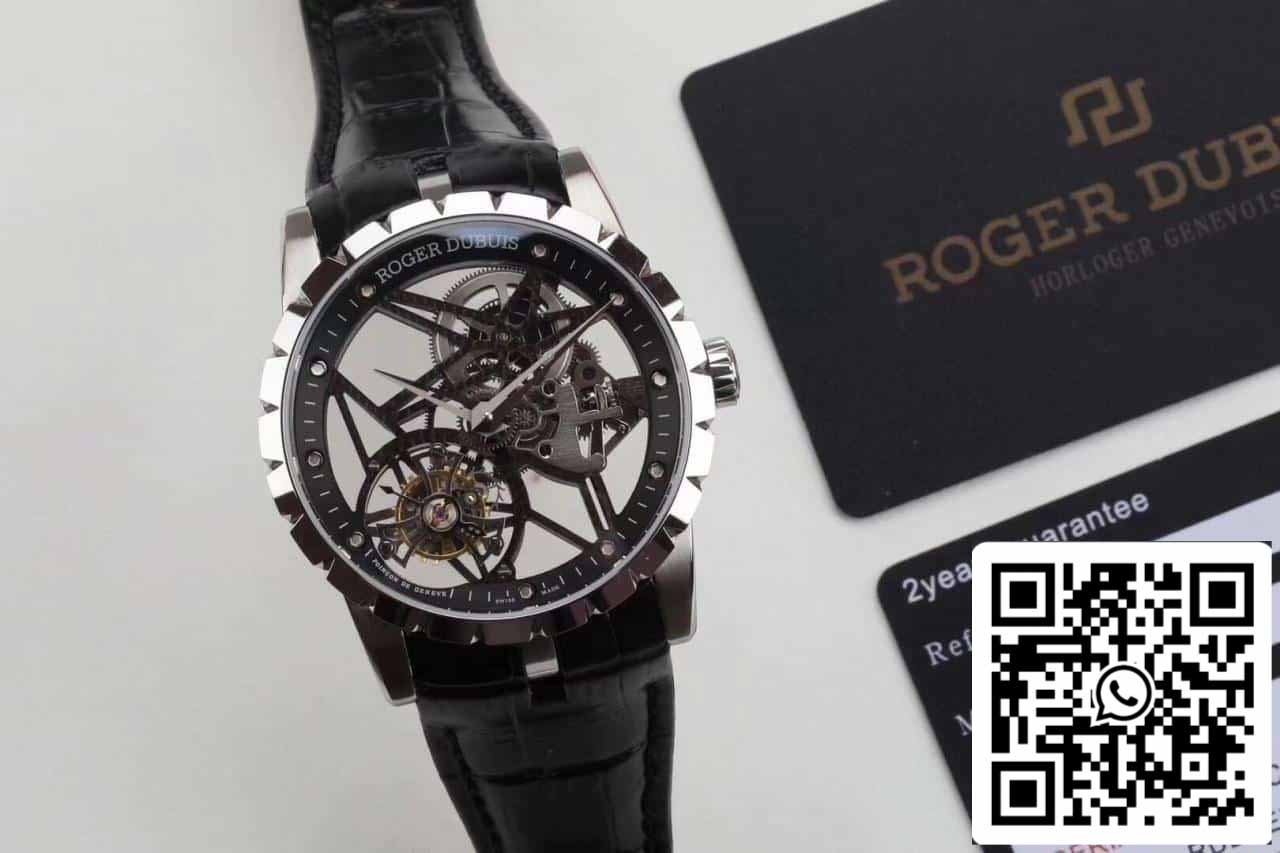 Roger Dubuis Excalibur RDDBEX0392 Boîtier Argent 1:1 Meilleure Édition BBR Factory V3 Tourbillon Montre 