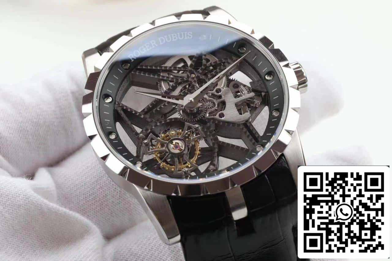 Roger Dubuis Excalibur RDDBEX0392 Boîtier Argent 1:1 Meilleure Édition BBR Factory V3 Tourbillon Montre 