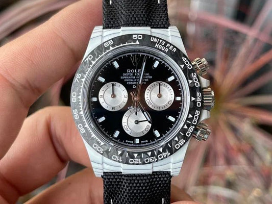 【4130 Movement DIW Modified Version】Rolex Cosmograph Daytona Series with White Carbon Fiber Case