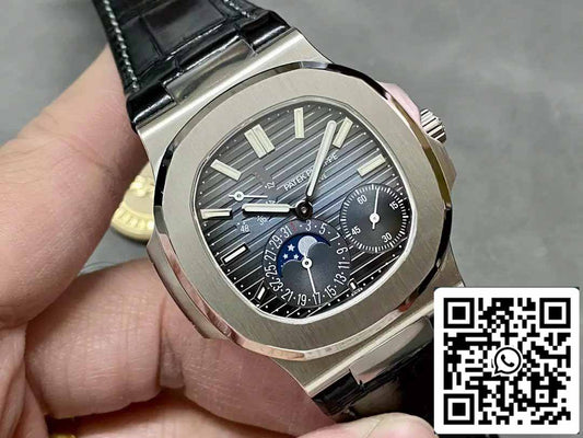 Patek Philippe Nautilus 5712G-001 Cadran bleu 1: 1 Meilleure édition PPF Factory V2 Bracelet en cuir 