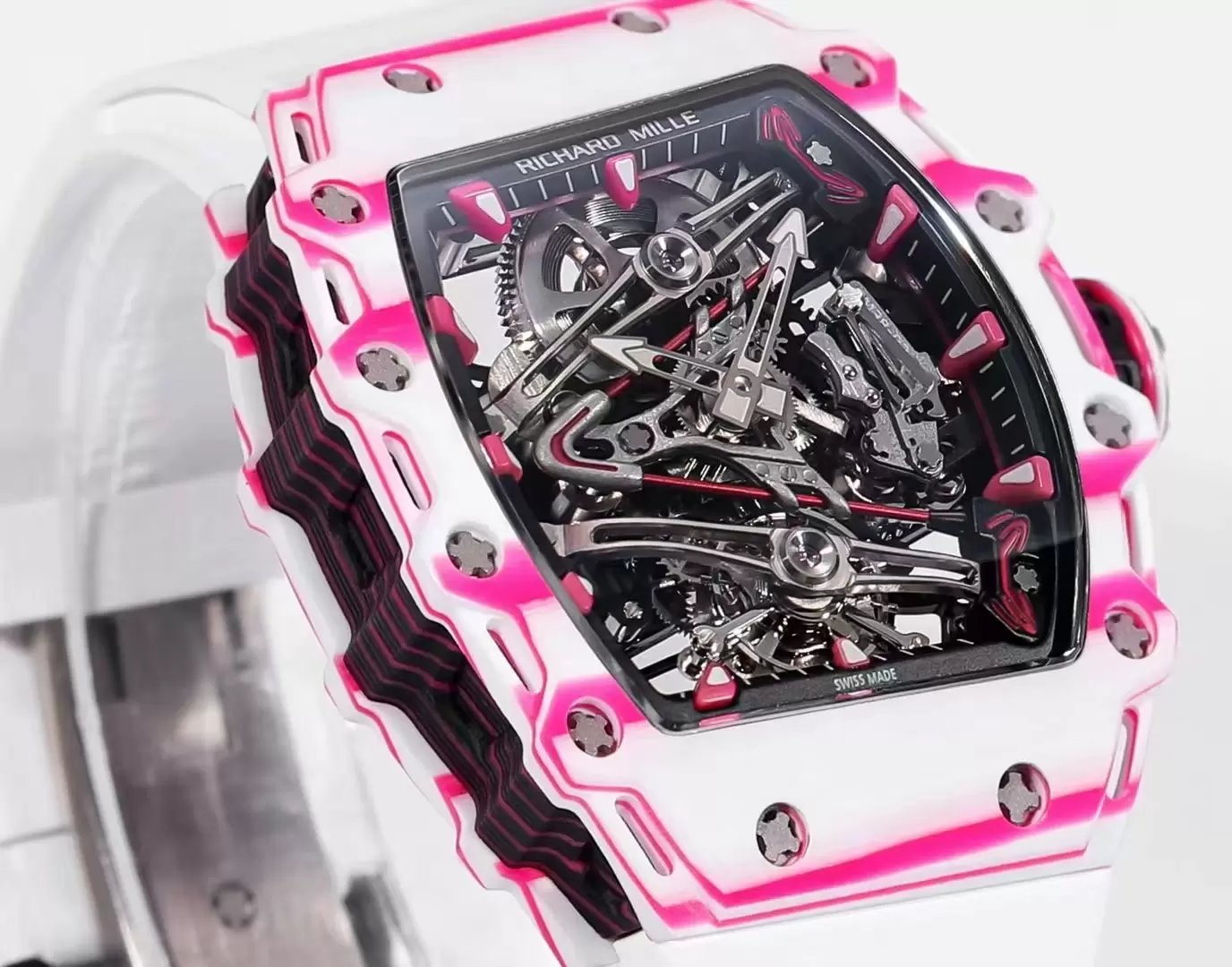 Richard Mille Bubba Watson Tourbillon RM38-02 1:1 Meilleure édition Bracelet en caoutchouc blanc