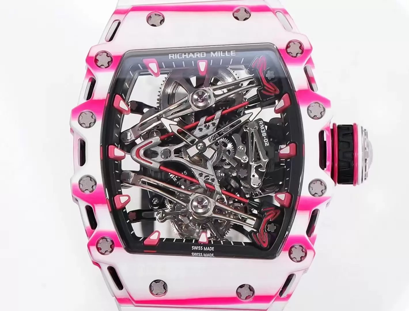 Richard Mille Bubba Watson Tourbillon RM38-02 1:1 Meilleure édition Bracelet en caoutchouc blanc