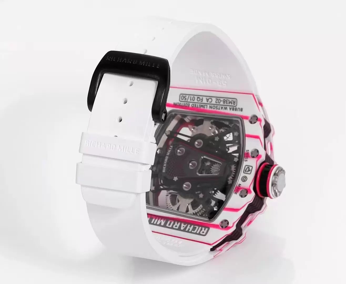 Richard Mille Bubba Watson Tourbillon RM38-02 1:1 Meilleure édition Bracelet en caoutchouc blanc