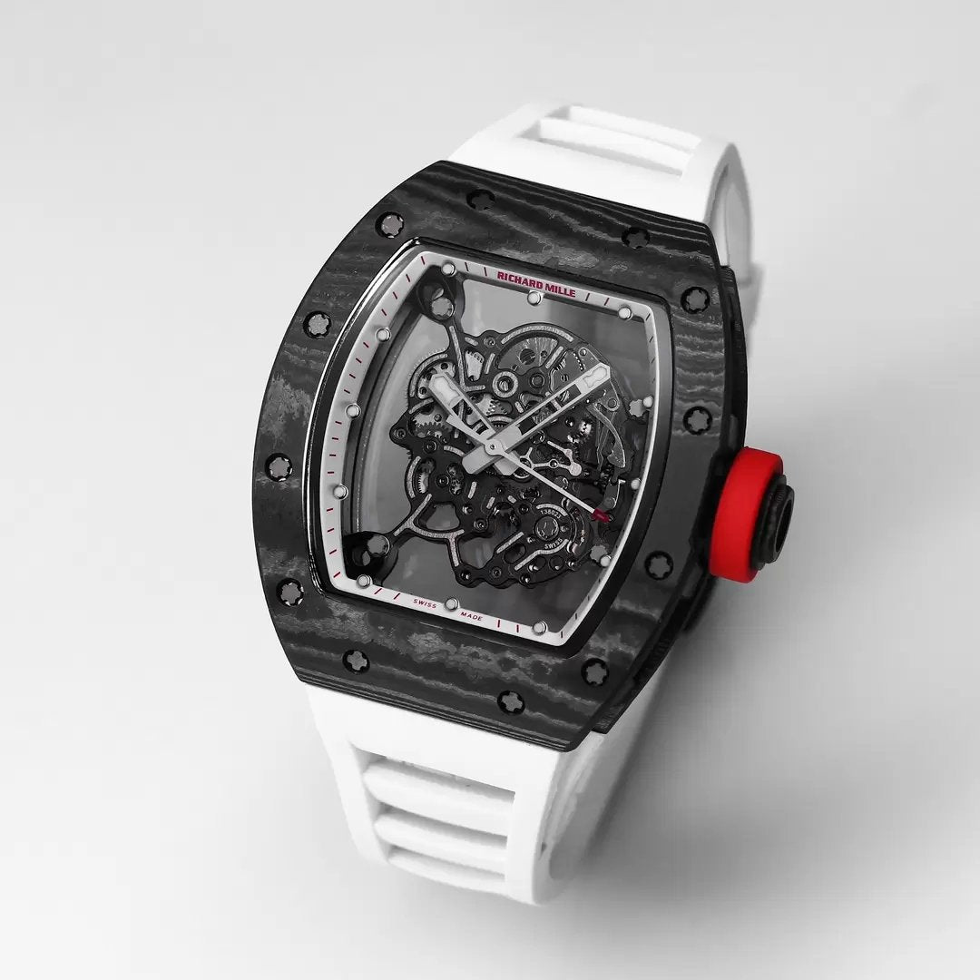 RICHARD MILLE RM055 Original redessiné 1:1 Meilleure édition BBR Factory 2024 Bracelet blanc 