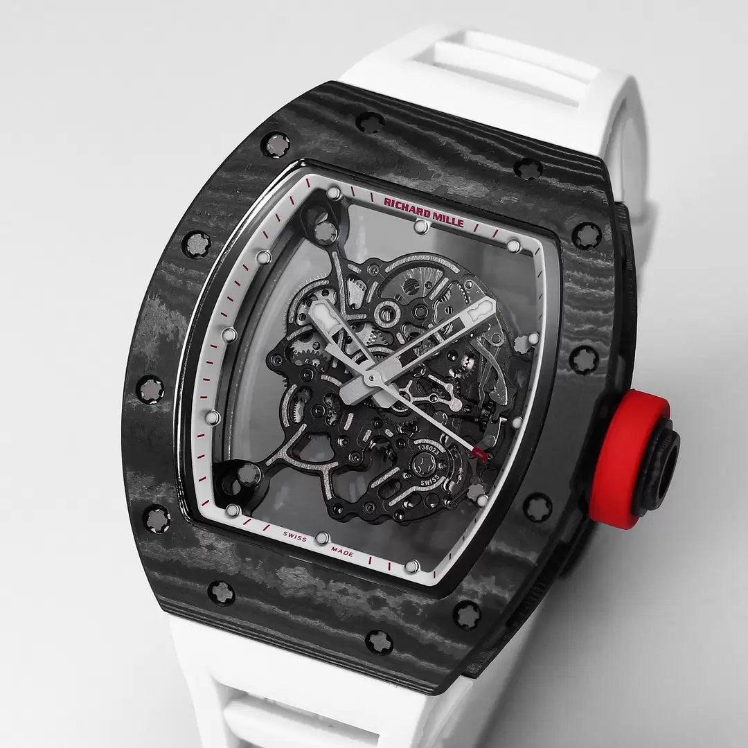 RICHARD MILLE RM055 Original redessiné 1:1 Meilleure édition BBR Factory 2024 Bracelet blanc 