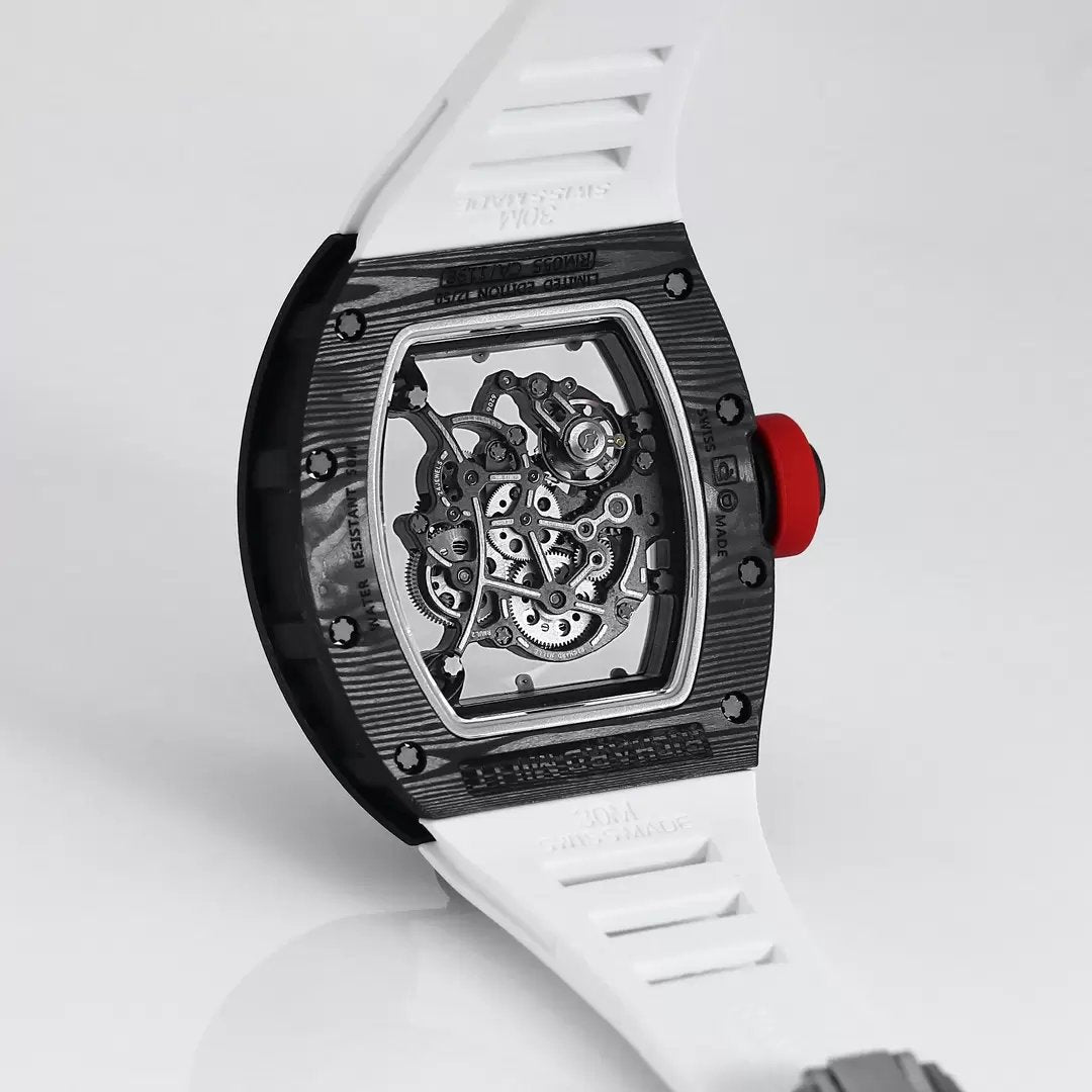 RICHARD MILLE RM055 Original redessiné 1:1 Meilleure édition BBR Factory 2024 Bracelet blanc 