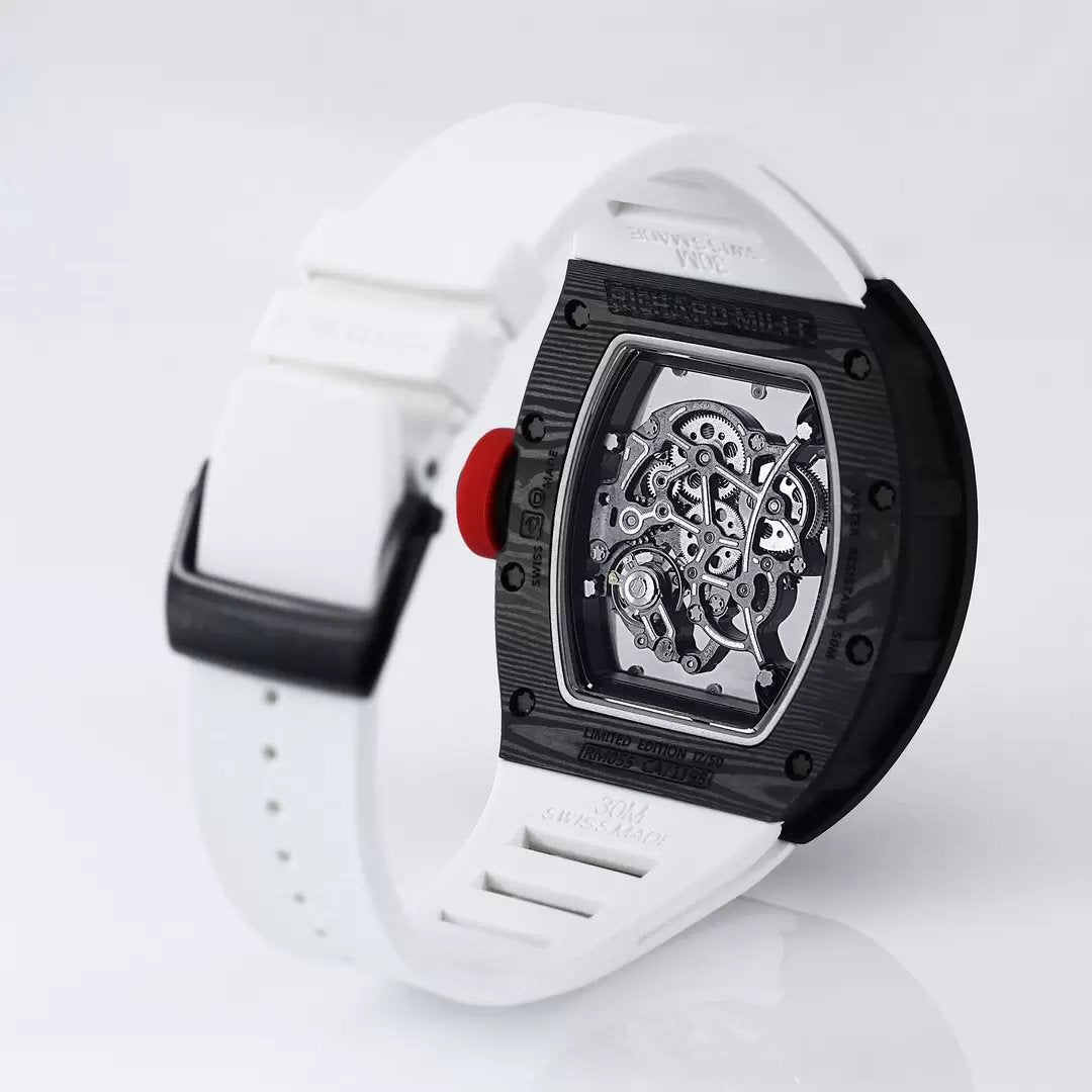 RICHARD MILLE RM055 Original redessiné 1:1 Meilleure édition BBR Factory 2024 Bracelet blanc 