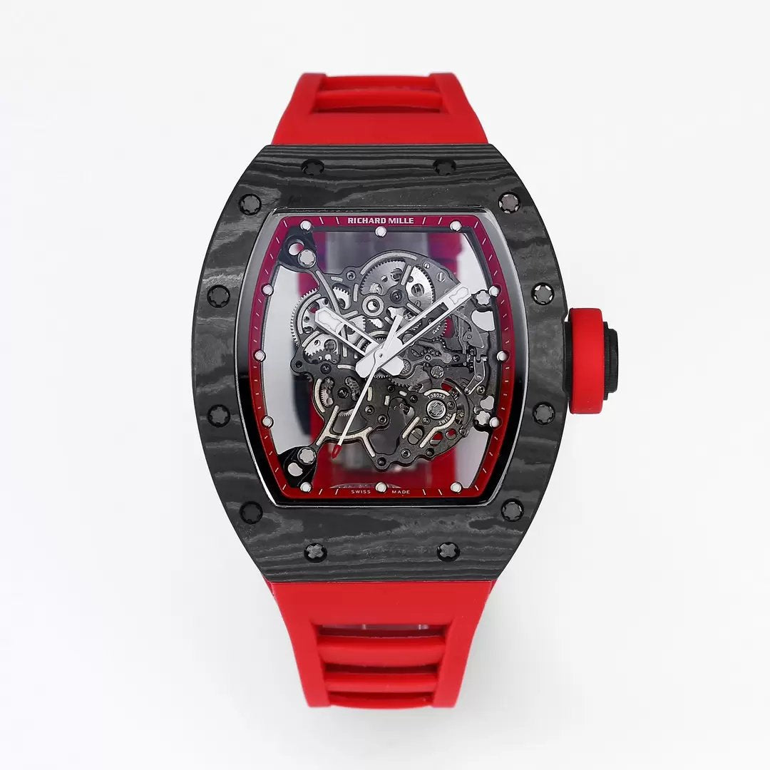 RICHARD MILLE RM055 Original redessiné 1:1 Meilleure édition BBR Factory 2024 Bracelet rouge 