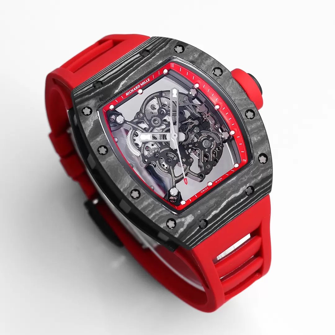 RICHARD MILLE RM055 Original redessiné 1:1 Meilleure édition BBR Factory 2024 Bracelet rouge 