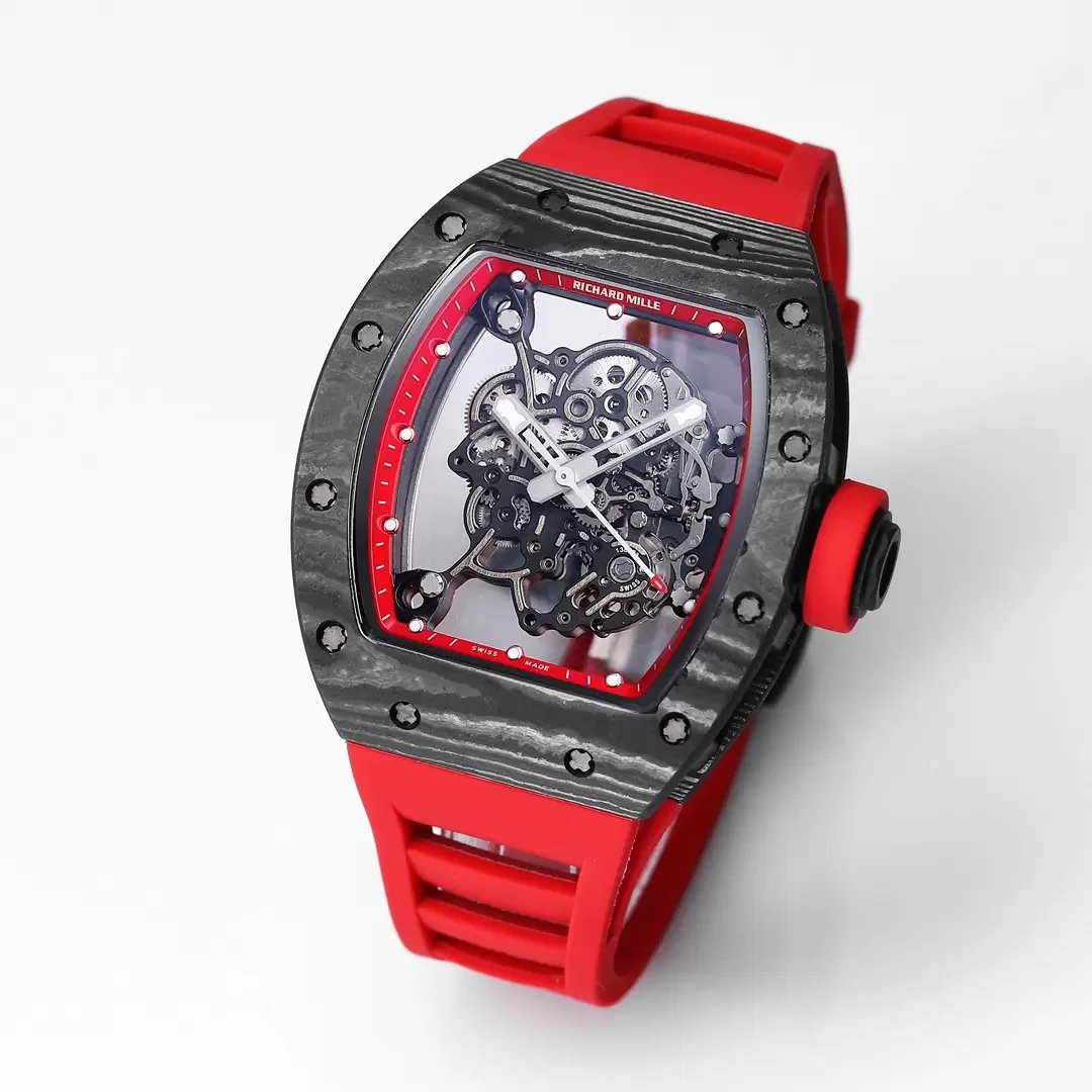 RICHARD MILLE RM055 Original redessiné 1:1 Meilleure édition BBR Factory 2024 Bracelet rouge 